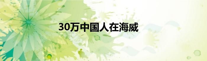 30万中国人在海威