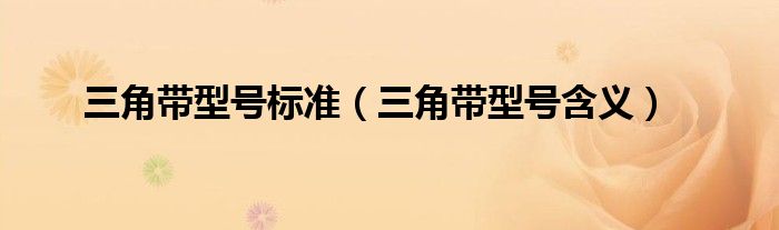 三角带型号标准(三角带型号含义)