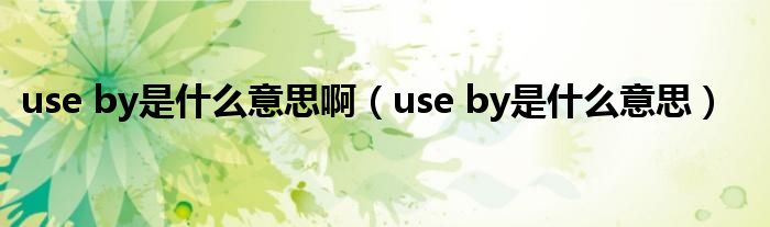 use by是什么意思啊(use by是什么意思)
