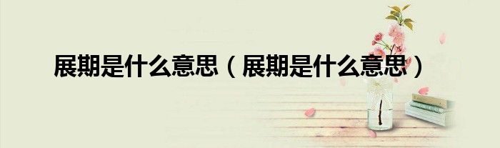展期是什么意思(展期是什么意思)