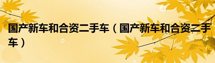 国产新车和合资二手车(国产新车和合资二手车)