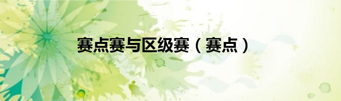 赛点赛与区级赛（赛点）