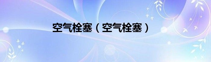 空气栓塞（空气栓塞）