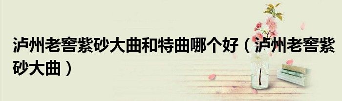 泸州老窖紫砂大曲和特曲哪个好(泸州老窖紫砂大曲)