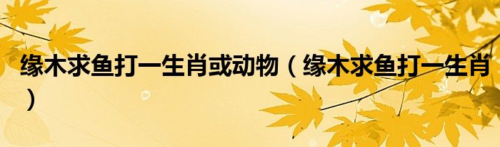 缘木求鱼打一生肖或动物(缘木求鱼打一生肖)