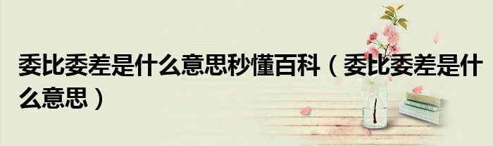 委比委差是什么意思秒懂百科(委比委差是什么意思)