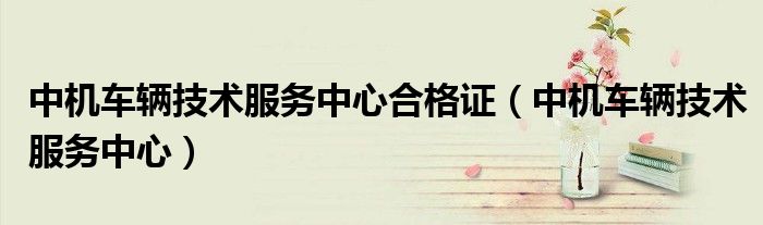 中机车辆技术服务中心合格证(中机车辆技术服务中心)