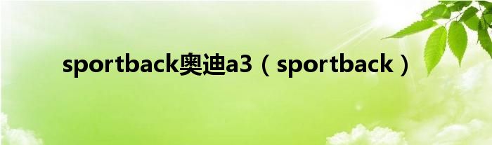 sportback奥迪a3(sportback)