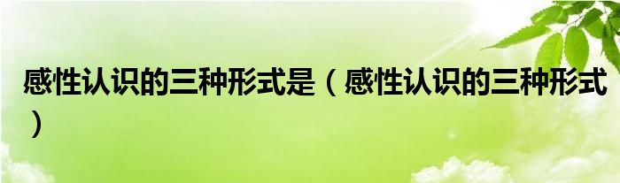 感性认识的三种形式是(感性认识的三种形式)
