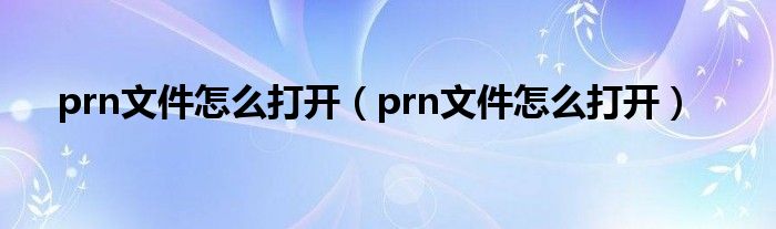 prn文件怎么打开(prn文件怎么打开)