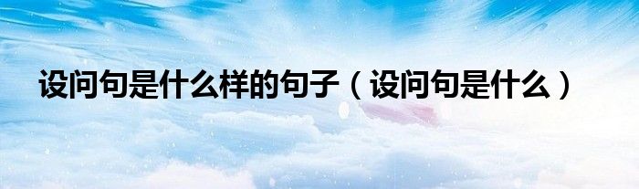 设问句是什么样的句子(设问句是什么)