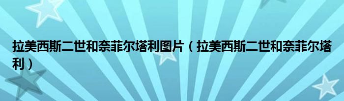 拉美西斯二世和奈菲尔塔利图片(拉美西斯二世和奈菲尔塔利)