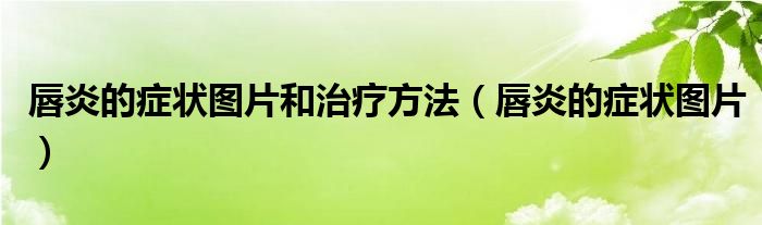 唇炎的症状图片和治疗方法(唇炎的症状图片)