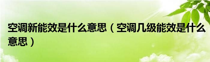 空调新能效是什么意思(空调几级能效是什么意思)
