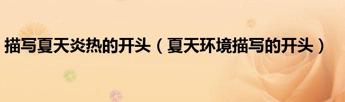 描写夏天炎热的开头(夏天环境描写的开头)