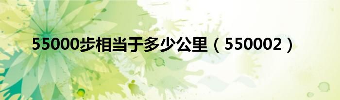 55000步相当于多少公里(550002)