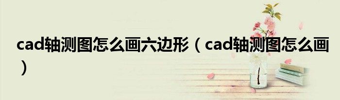 cad轴测图怎么画六边形(cad轴测图怎么画)