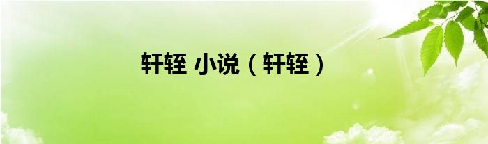 轩轾 小说（轩轾）