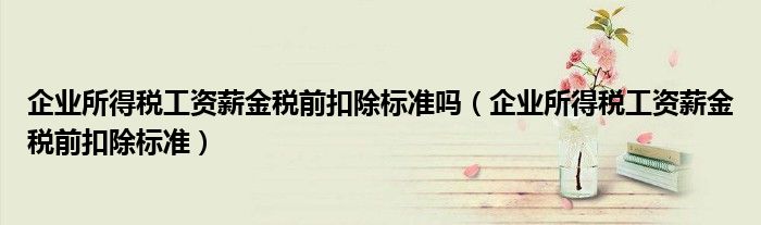 企业所得税工资薪金税前扣除标准吗(企业所得税工资薪金税前扣除标准)