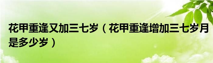 花甲重逢又加三七岁(花甲重逢增加三七岁月是多少岁)