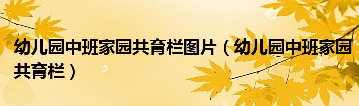 幼儿园中班家园共育栏图片(幼儿园中班家园共育栏)