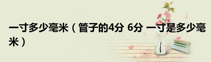 一寸多少毫米(管子的4分 6分 一寸是多少毫米)