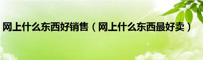 网上什么东西好销售(网上什么东西最好卖)