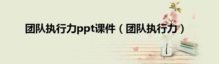 团队执行力ppt课件(团队执行力)