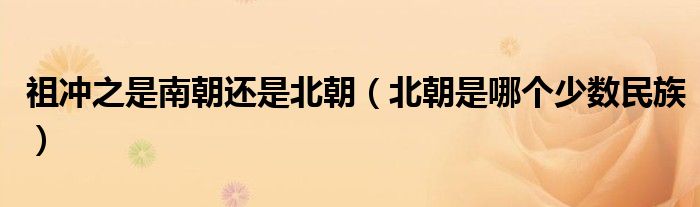 祖冲之是南朝还是北朝(北朝是哪个少数民族)