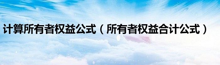 计算所有者权益公式(所有者权益合计公式)