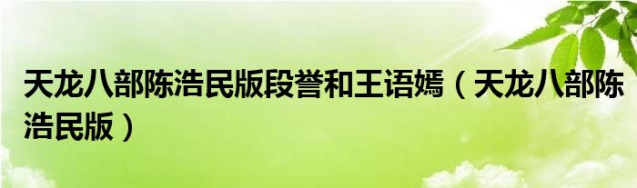 天龙八部陈浩民版段誉和王语嫣(天龙八部陈浩民版)