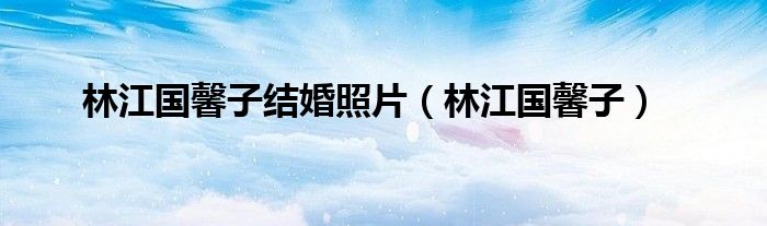 林江国馨子结婚照片(林江国馨子)