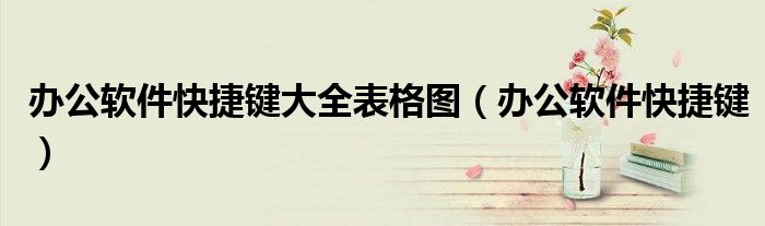 办公软件快捷键大全表格图(办公软件快捷键)
