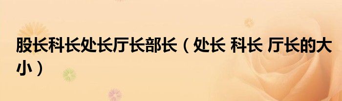 股长科长处长厅长部长(处长 科长 厅长的大小)