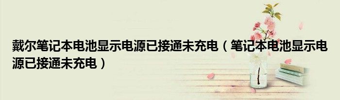 戴尔笔记本电池显示电源已接通未充电(笔记本电池显示电源已接通未充电)
