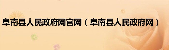 阜南县人民政府网官网(阜南县人民政府网)