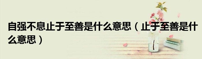 自强不息止于至善是什么意思(止于至善是什么意思)