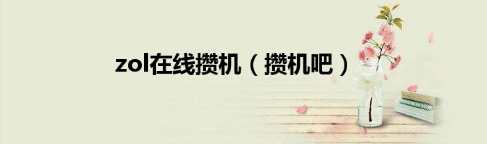 zol在线攒机(攒机吧)