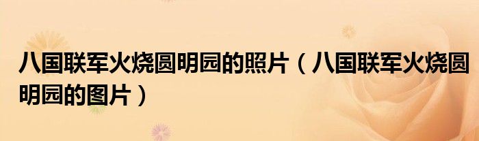 八国联军火烧圆明园的照片(八国联军火烧圆明园的图片)