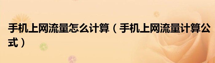 手机上网流量怎么计算(手机上网流量计算公式)