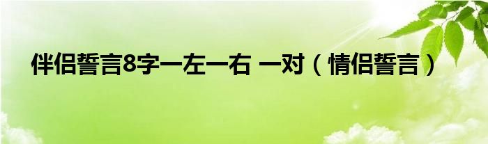 伴侣誓言8字一左一右 一对(情侣誓言)