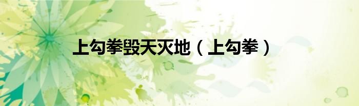 上勾拳毁天灭地（上勾拳）