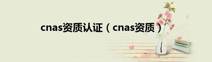 cnas资质认证(cnas资质)