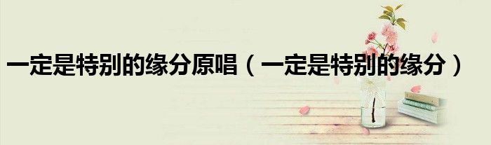 一定是特别的缘分原唱(一定是特别的缘分)