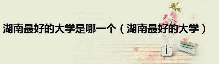 湖南最好的大学是哪一个(湖南最好的大学)