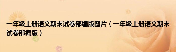 一年级上册语文期末试卷部编版图片(一年级上册语文期末试卷部编版)