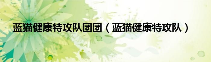 蓝猫健康特攻队团团(蓝猫健康特攻队)