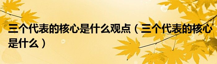 三个代表的核心是什么观点(三个代表的核心是什么)