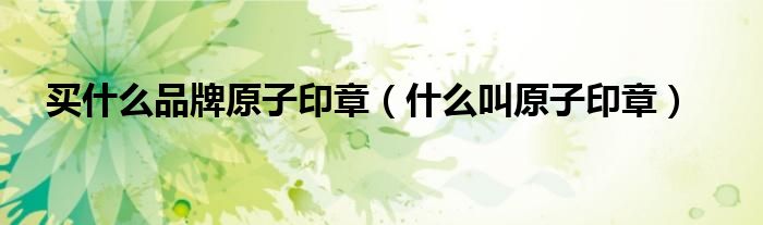 买什么品牌原子印章(什么叫原子印章)