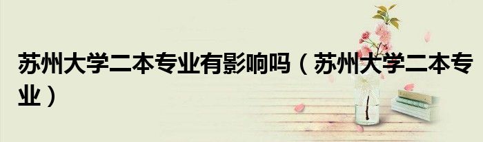 苏州大学二本专业有影响吗(苏州大学二本专业)